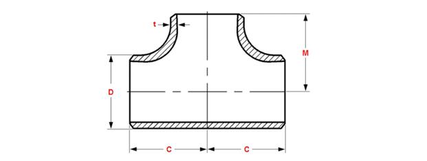 Pièce en t 0 de montage de tuyau de l'acier inoxydable SCH20 ASME B16.9