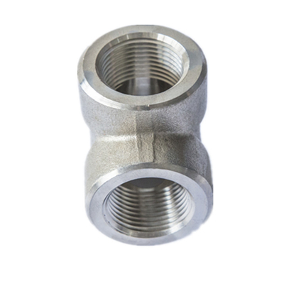 Ansi B16.11 Stainless Steel Pipe Fittings Tee Sandblasting Surface OEM